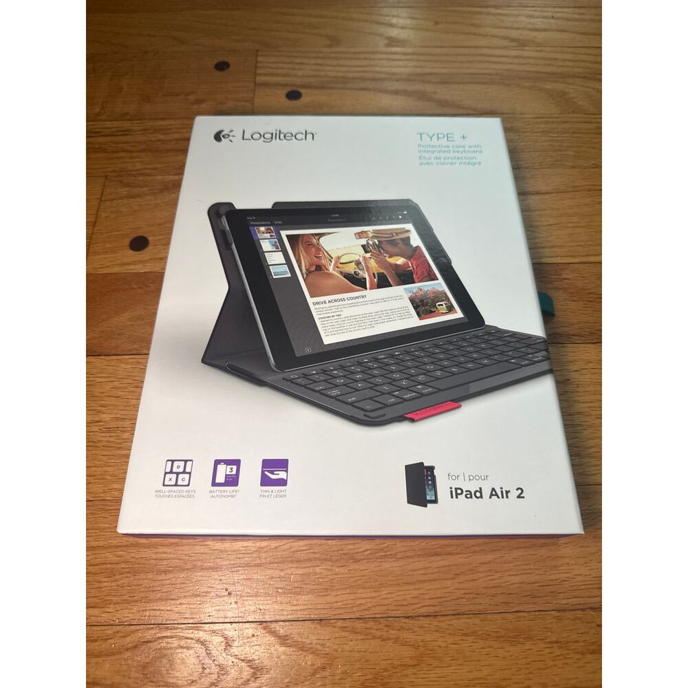 NEW Logitech Type+ iPad Air 2 Keyboard Case Integrated Bluetooth Keyboard